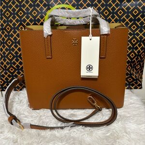 Authentic Tory Burch Blake Small Tote Bourbon/ Cornbread